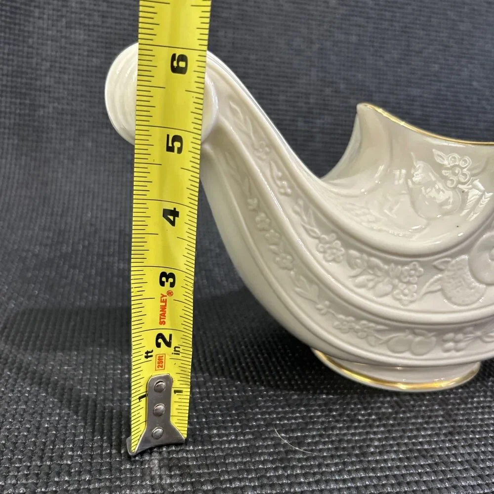 Vintage Lenox Fruits of Life Cornucopia Dish Ivory Gold Trim